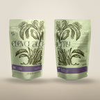 CALMA herbal blend pouch styled with glass infuser